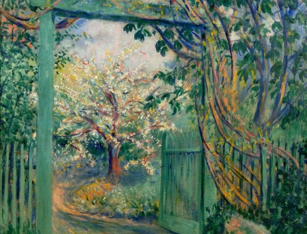 Gate to the Blooming Cherry Tree by Theodore Earl Butler,A3(16x12")Poster