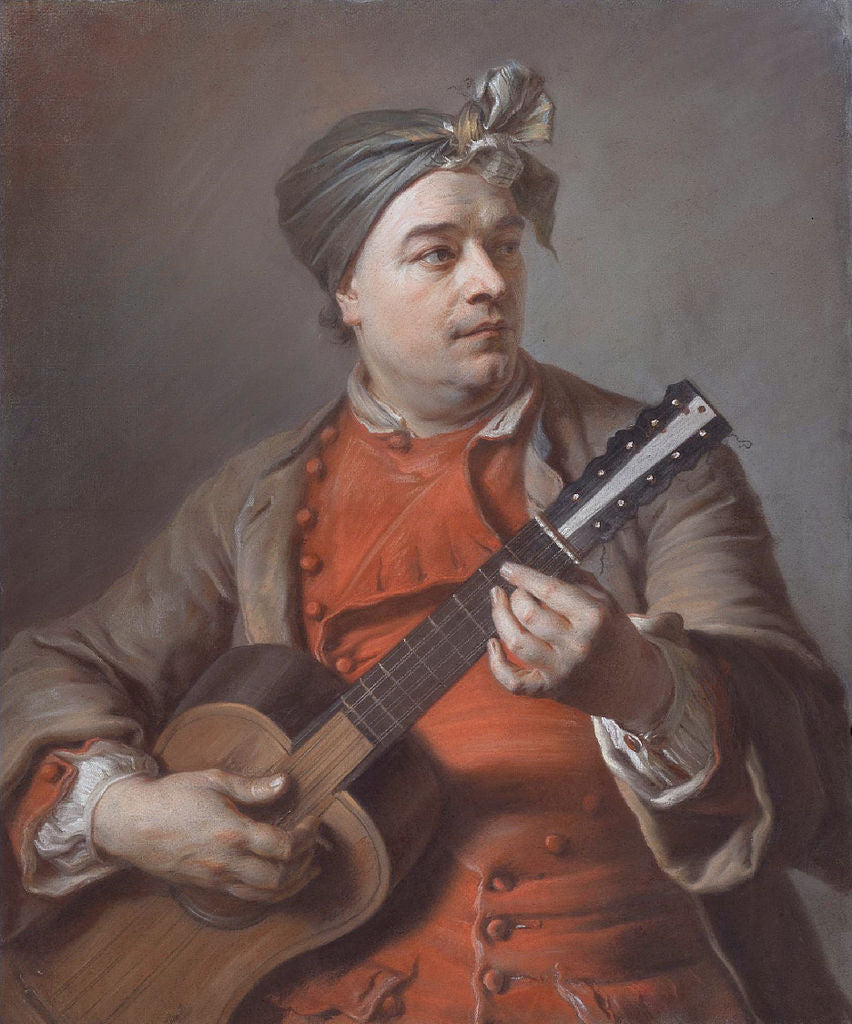 Portrait of Jacques Dumont Le Romain, vintage artwork by Maurice Quentin de La Tour, 12x8" (A4) Poster