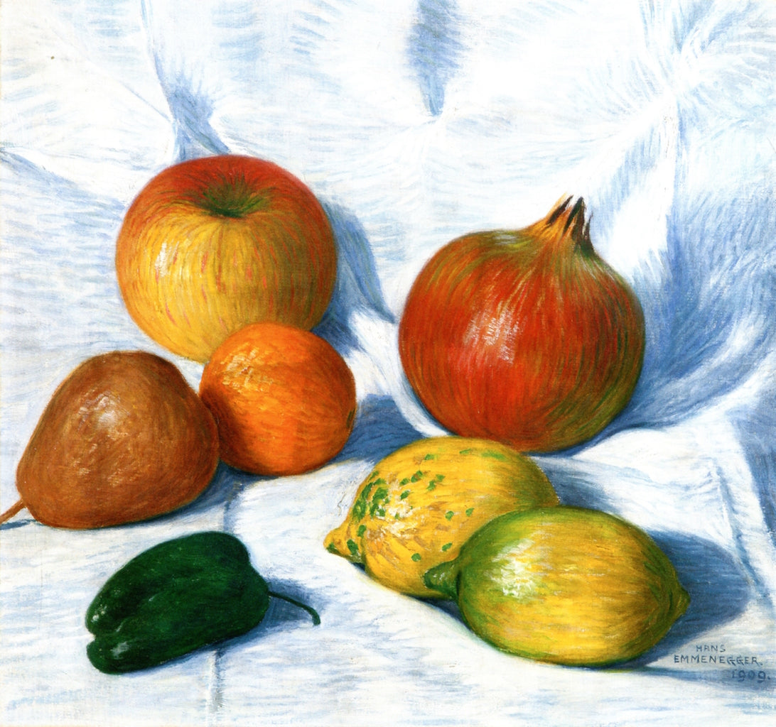 Fruits, vintage artwork by Hans Emmenegger, 12x8" (A4) Poster