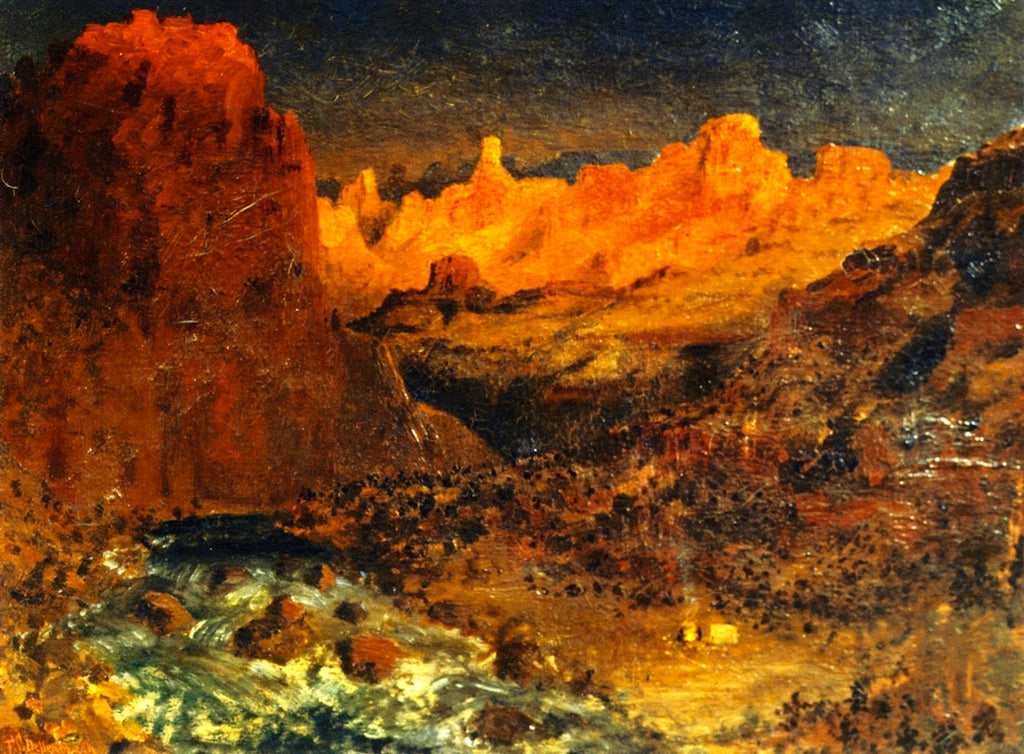The Camp in the Badlands, vintage artwork by Frederick Dellenbaugh, 12x8" (A4) Poster