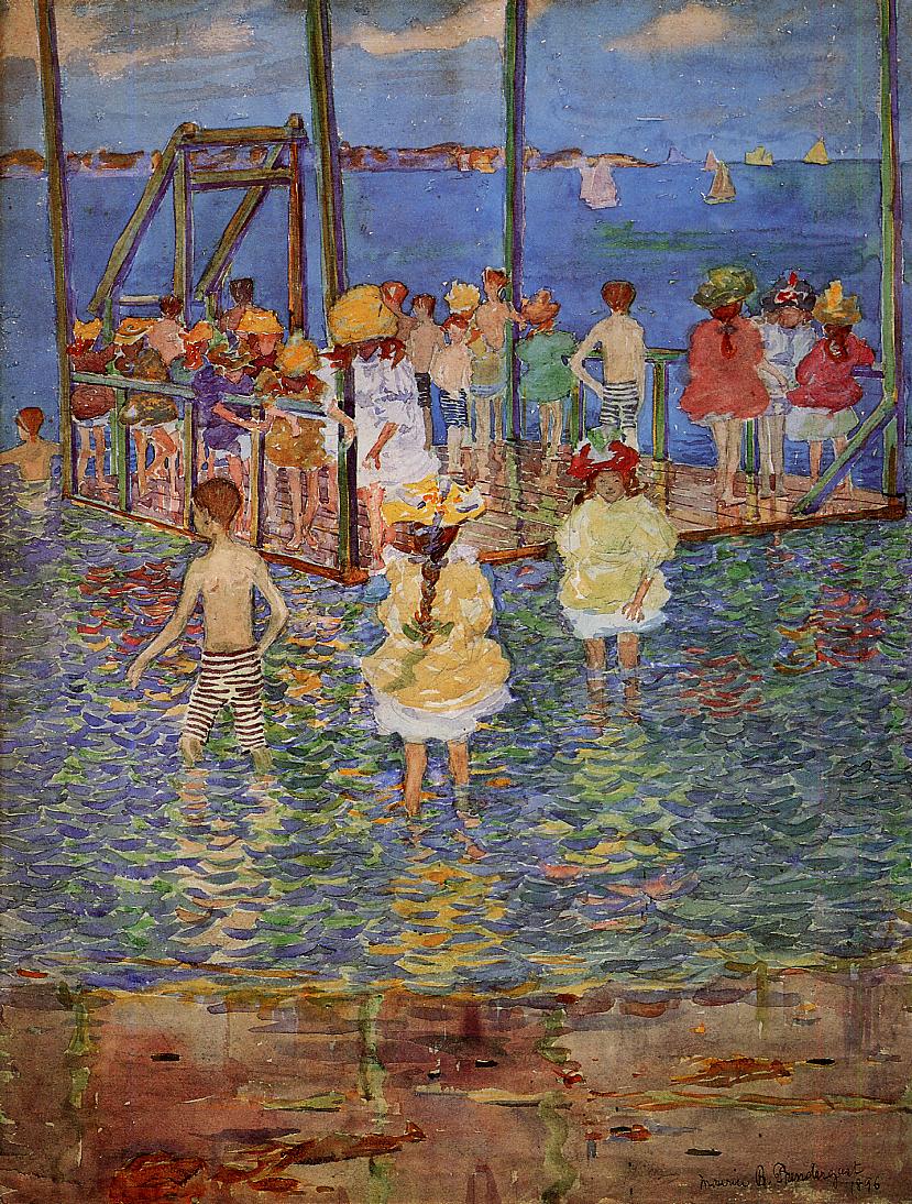 Children on a Raft by Maurice Prendergast,A3(16x12")Poster