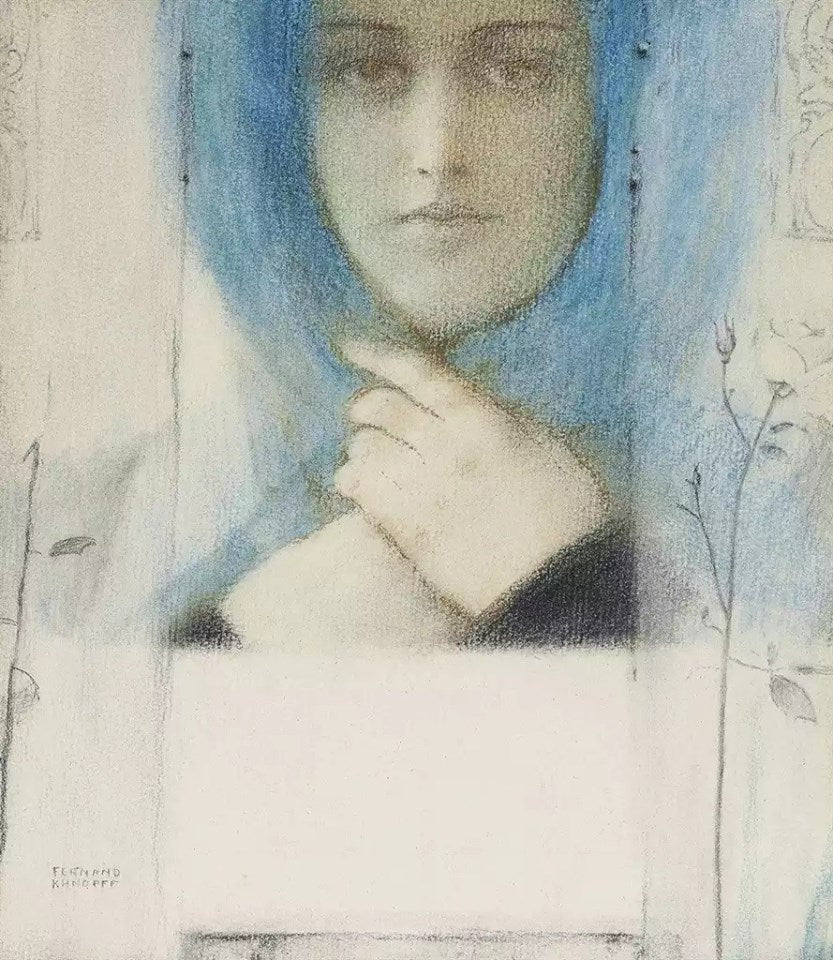 Clematis, vintage artwork by Fernand Khnopff, 12x8" (A4) Poster