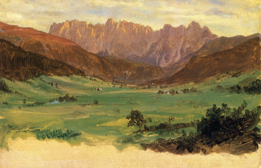 Hinter Schonau and Reiteralp Mountains, Bavaria, vintage artwork by Frederic Edwin Church, 12x8" (A4) Poster