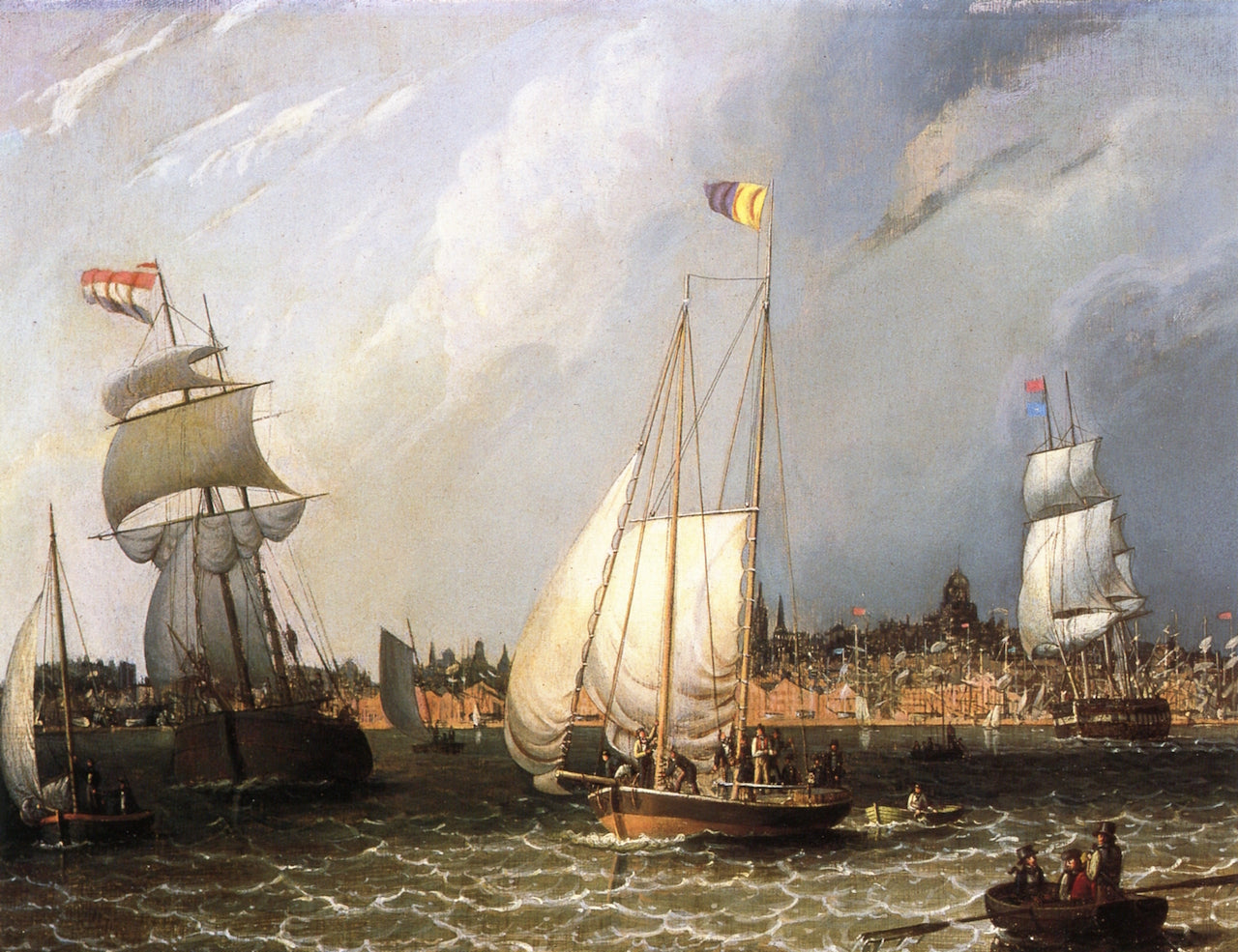 Harbor, Liverpool, vintage artwork by Robert Salmon, 12x8" (A4) Poster