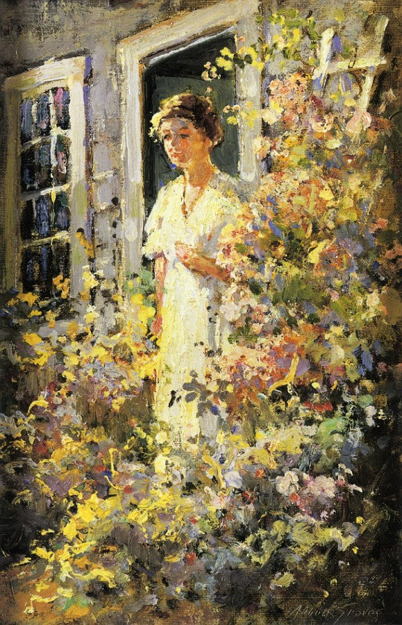 The Summer Garden, vintage artwork by Abbott Fuller Graves, 12x8" (A4) Poster