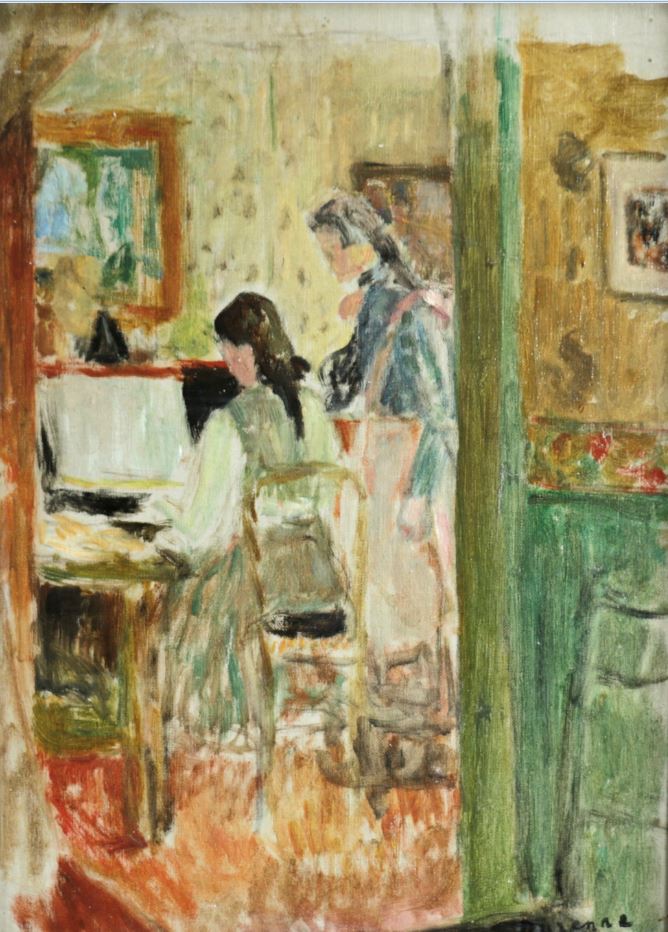 The Piano by Eugene-Antoine Durenne,A3(16x12")Poster
