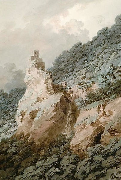 Hadernberg Castle, Tyrol, vintage artwork by John Robert Cozens, 12x8" (A4) Poster