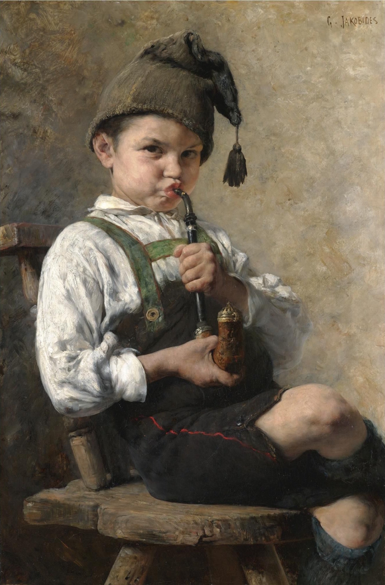 Grandpa's New Pipe, vintage artwork by Georgios Jakobides, 12x8" (A4) Poster