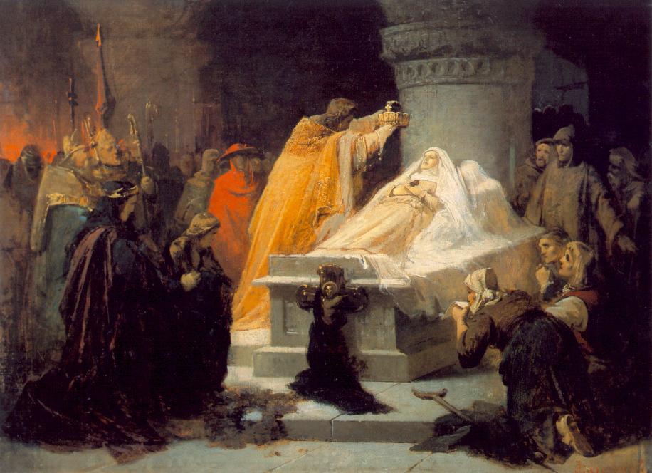 Canonization of Saint Elisabeth of Hungary in 1235, vintage artwork by Sándor Liezen-Mayer, 12x8" (A4) Poster