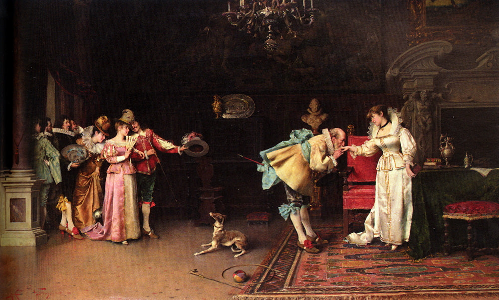 Old Fashioned Gallantry, vintage artwork by Adriano Cecchi, 12x8" (A4) Poster