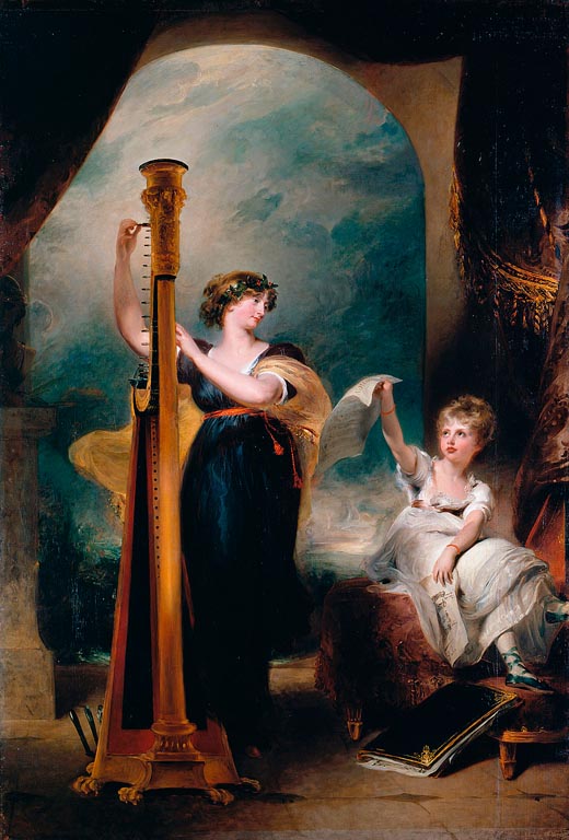 Caroline, Princess of Wales and princess Charlotte, vintage artwork by Thomas Lawrence, 12x8" (A4) Poster