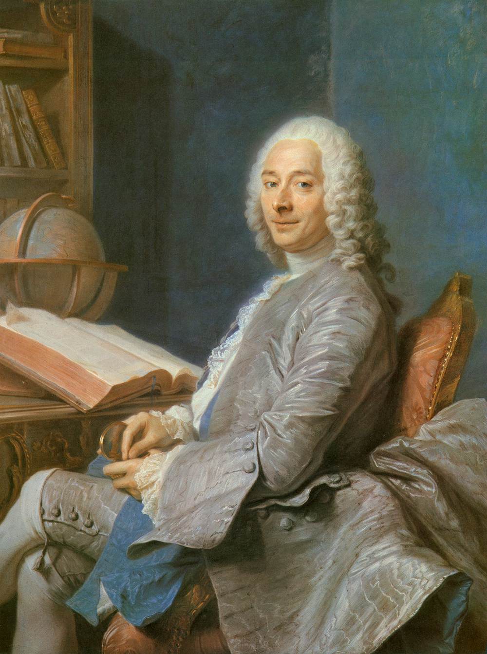 Portrait of Monsieur Duval de l'Epinoy, vintage artwork by Maurice Quentin de La Tour, 12x8" (A4) Poster