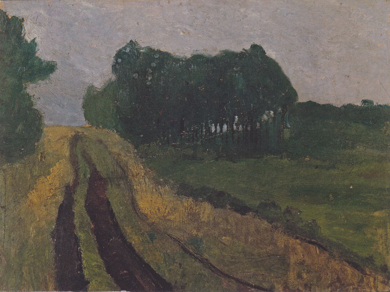 Evening Landscape with Tracks by Paula Modersohn-Becker,16x12(A3) Poster