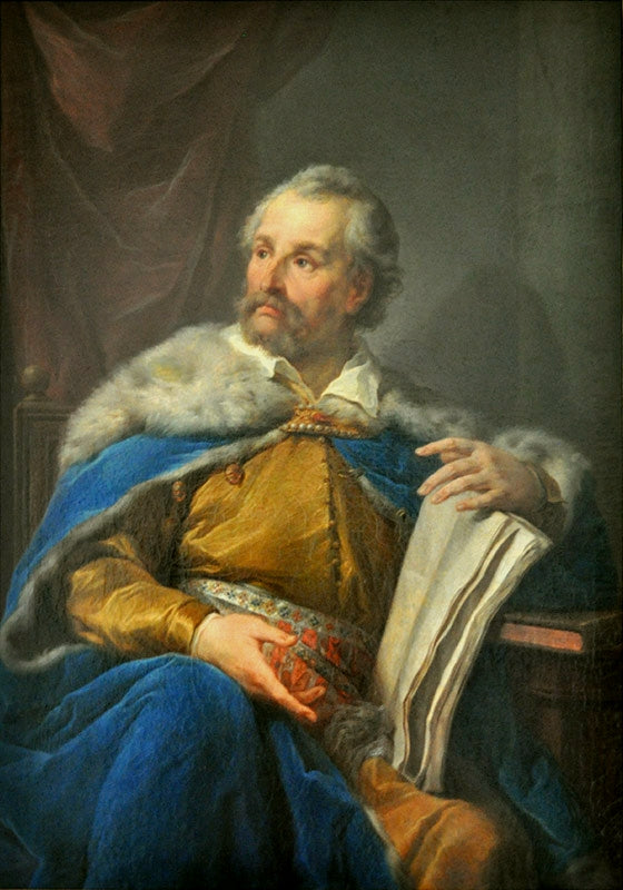 Portrait of Jan Zamoyski, vintage artwork by Marcello Bacciarelli, 12x8" (A4) Poster