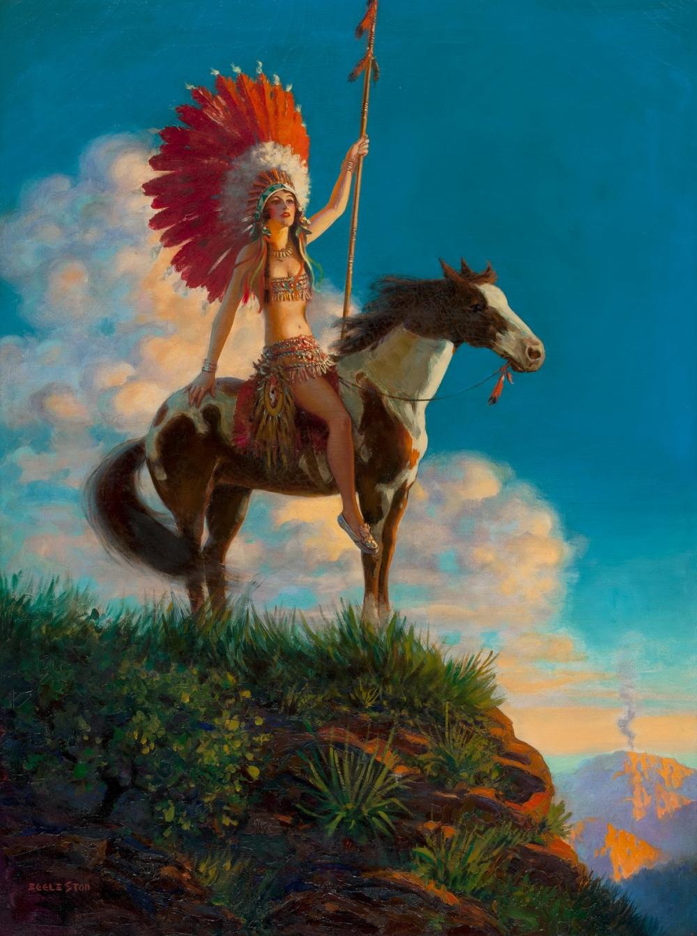 Indian Princess, vintage artwork by Edward Mason Eggleston, 12x8" (A4) Poster