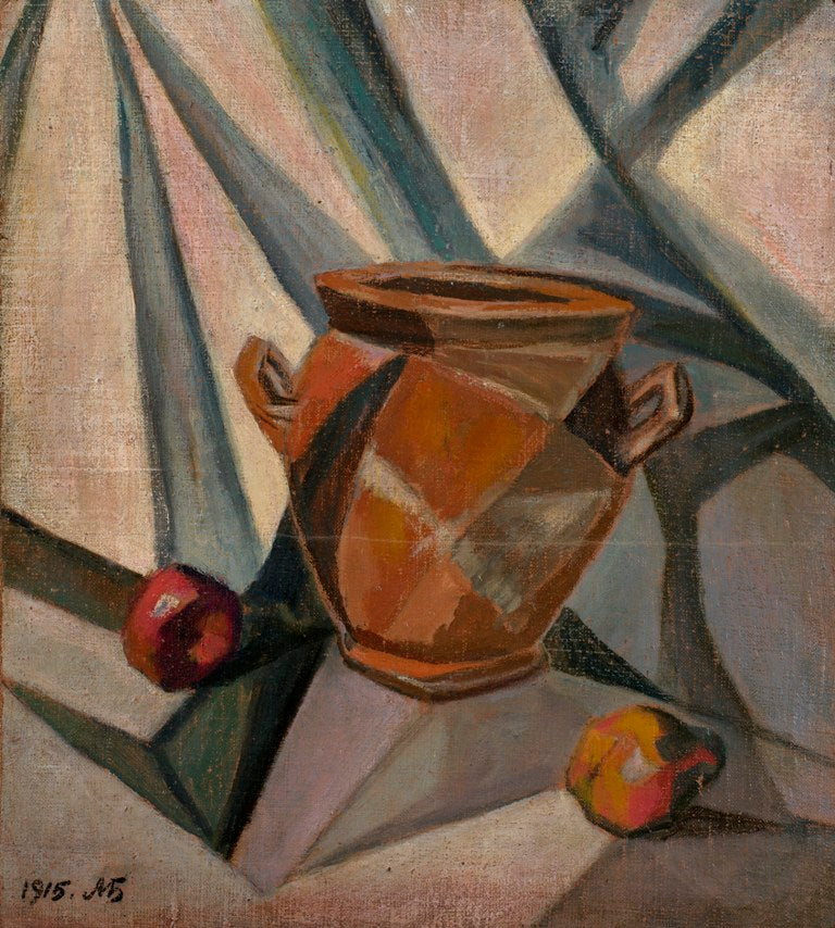 Still Life with a Pot, vintage artwork by Alexander Bogomazov, 12x8" (A4) Poster