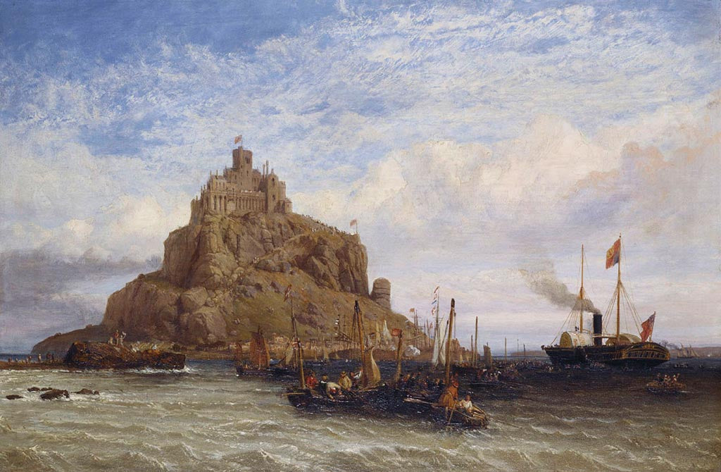 The Royal Yacht Passing St Michael's Mount, vintage artwork by Clarkson Frederick Stanfield, A3 (16x12") Poster Print