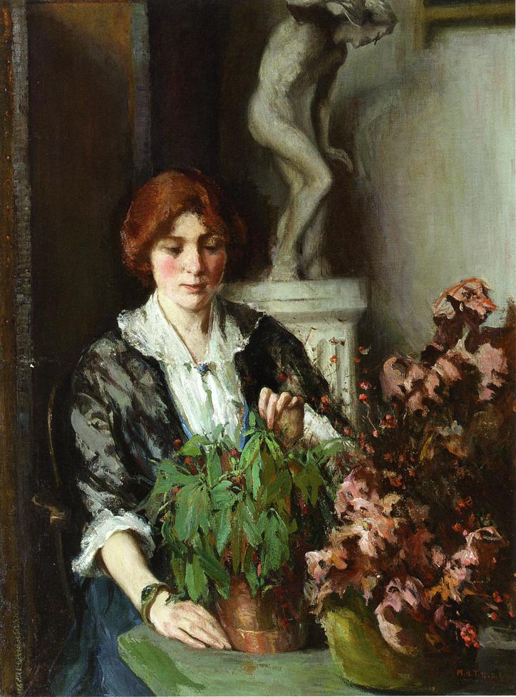 The Flower Arranger, vintage artwork by Mary Bradish Titcomb, 12x8" (A4) Poster