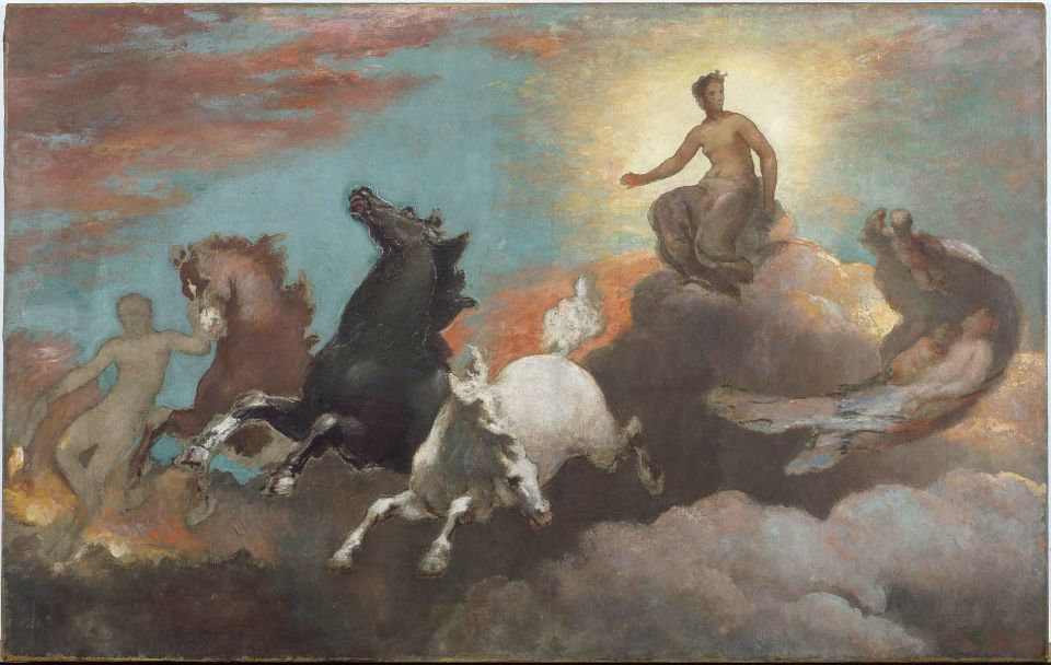 Anahita. The Flight of Night, vintage artwork by William Morris Hunt, 12x8" (A4) Poster