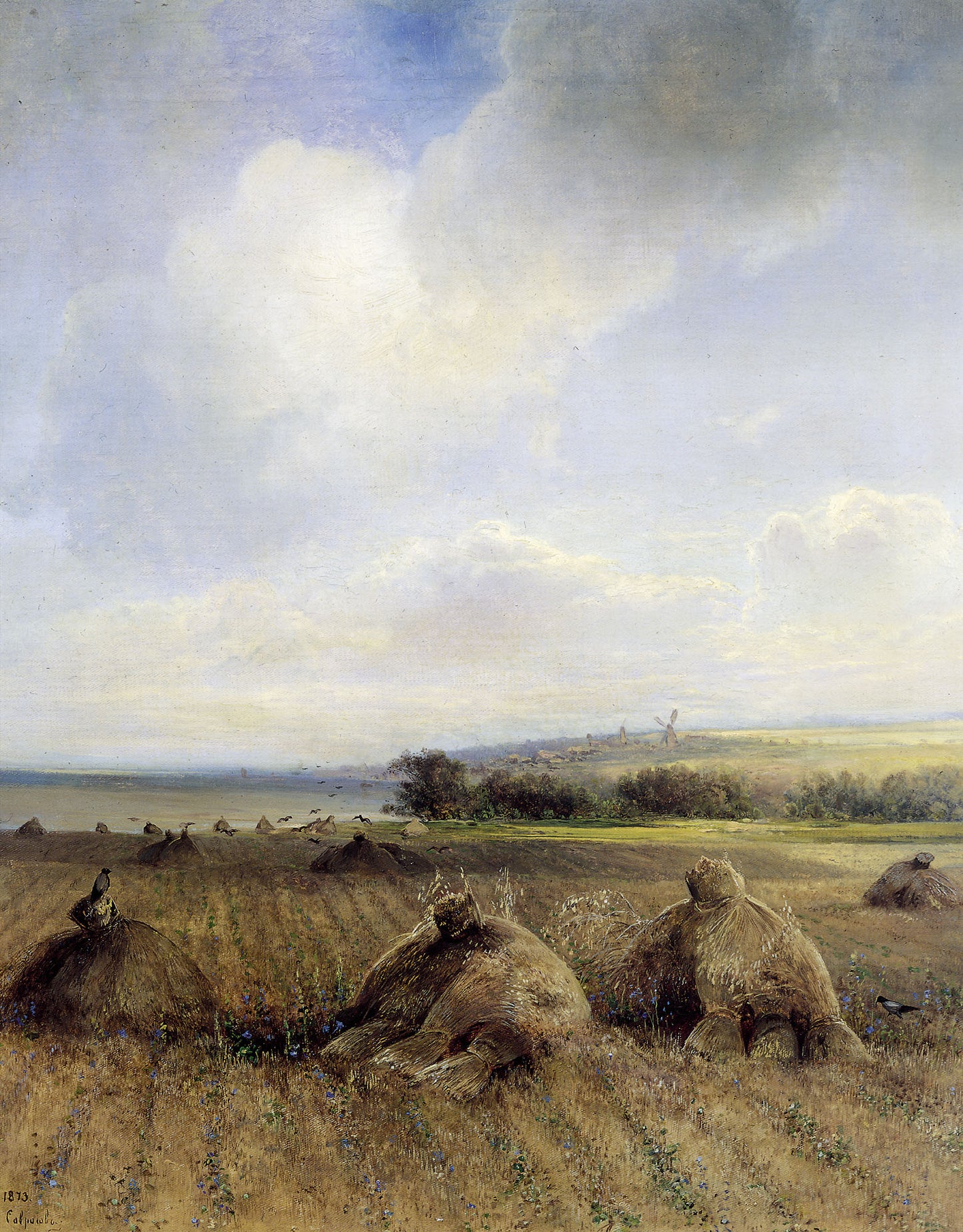 The End of Summer on the Volga River, vintage artwork by Alexei Kondratyevich Savrasov, 12x8" (A4) Poster