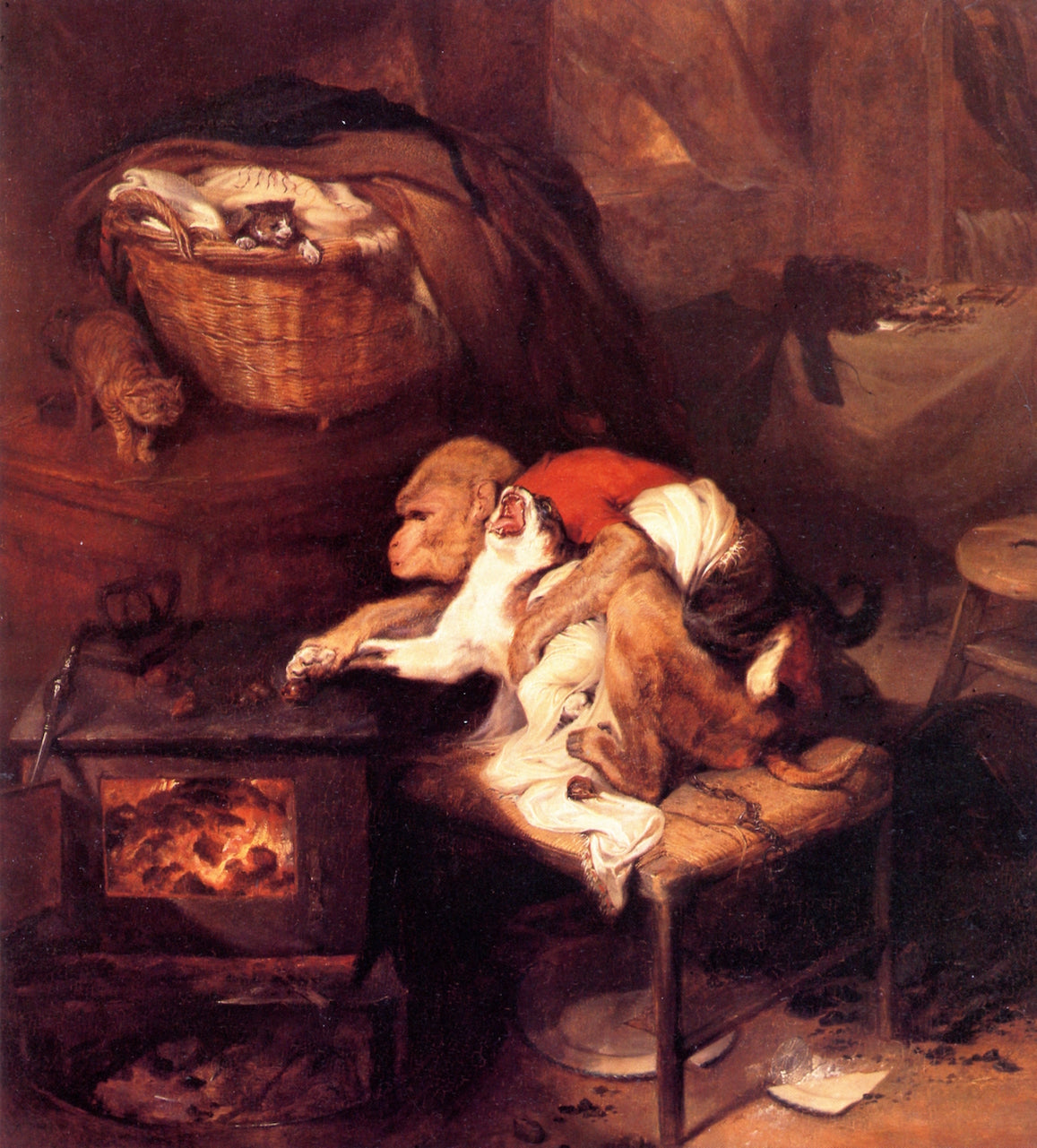 The Cat's Paw, vintage artwork by Sir Edwin Landseer, A3 (16x12") Poster Print