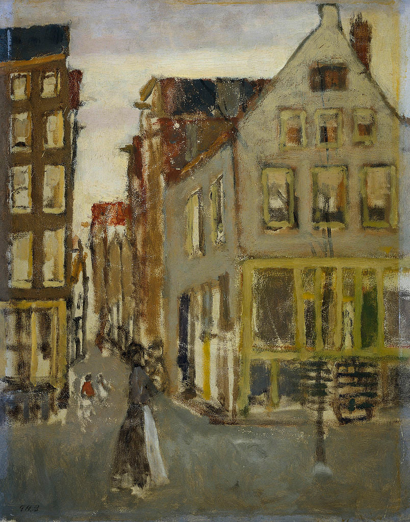 The Lauriergracht at the Tweede Laurierdwarsstraat, vintage artwork by George Hendrik Breitner, 12x8" (A4) Poster
