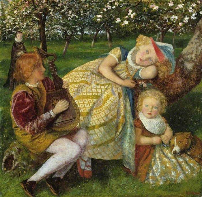The King's Orchard (study), vintage artwork by Arthur Hughes, 12x8" (A4) Poster