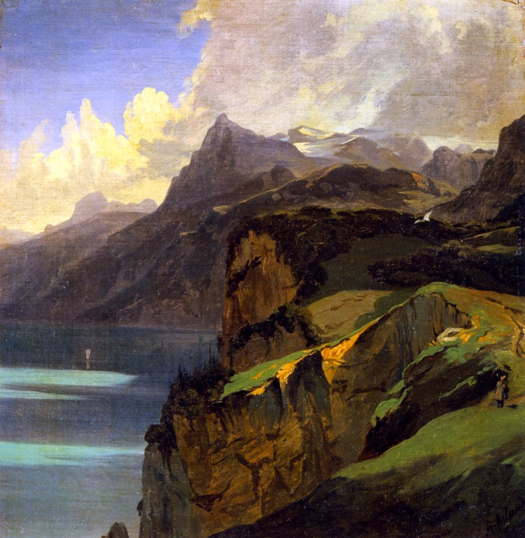 Lake Lucern, Uri-Rostock, vintage artwork by Alexandre Calame, A3 (16x12") Poster Print