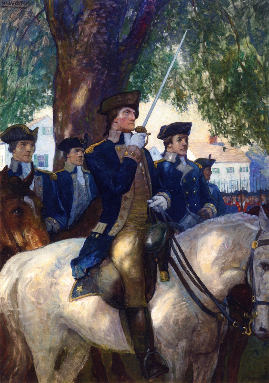 Flag as He Takes Command.... by Newell Convers (N.C.) Wyeth,16x12(A3) Poster