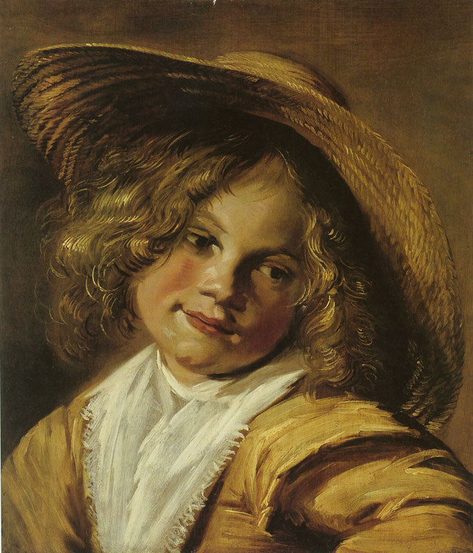 Girl with Straw Hat, vintage artwork by Judith Leyster, 12x8" (A4) Poster