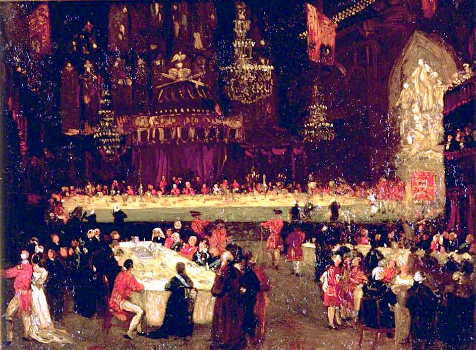 Study for 'The Allied Sovereigns' Banquet, vintage artwork by Luke Clennell, 12x8" (A4) Poster