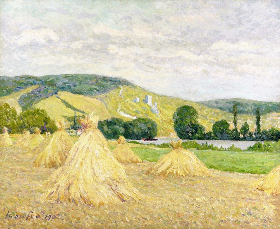 Haystacks, Dairy Farm near Andelys by Maxime Maufra,A3(16x12")Poster