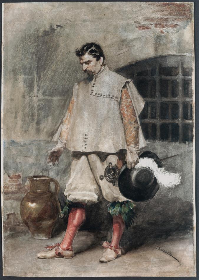Swordsman, vintage artwork by Eduardo Zamacois y Zabala, 12x8" (A4) Poster