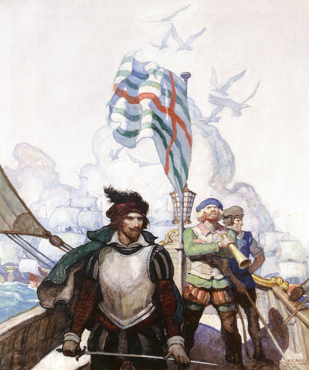 nd of the Expedition to Spain by Newell Convers (N.C.) Wyeth,16x12(A3) Poster