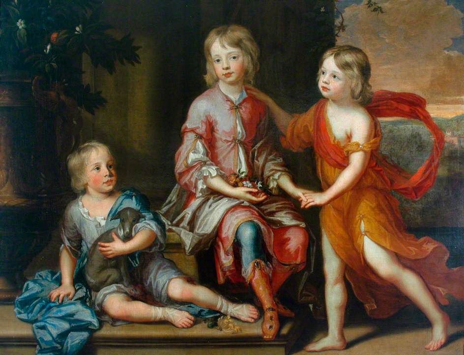 Children of the Howard Family, vintage artwork by Sir Godfrey Kneller, BT., 12x8" (A4) Poster