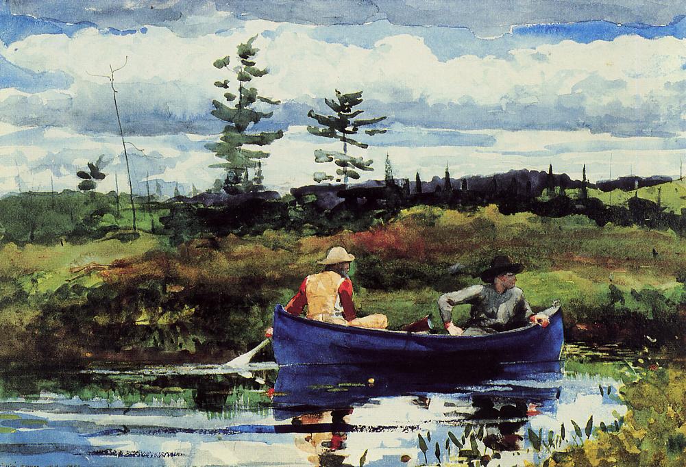 The Blue Boat, vintage artwork by Winslow Homer, 12x8" (A4) Poster