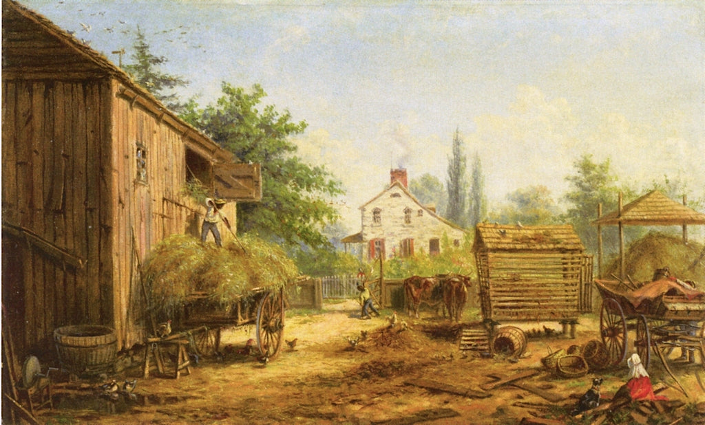 Barnyard in Pennsylvania, vintage artwork by Edward Lamson Henry, 12x8" (A4) Poster
