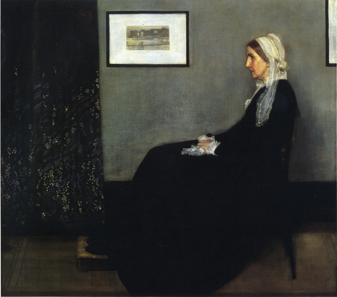 Arrangement in Grey and Black: Portrait of the Painter's Mother, vintage artwork by James Abbott McNeill Whistler, 12x8" (A4) Poster