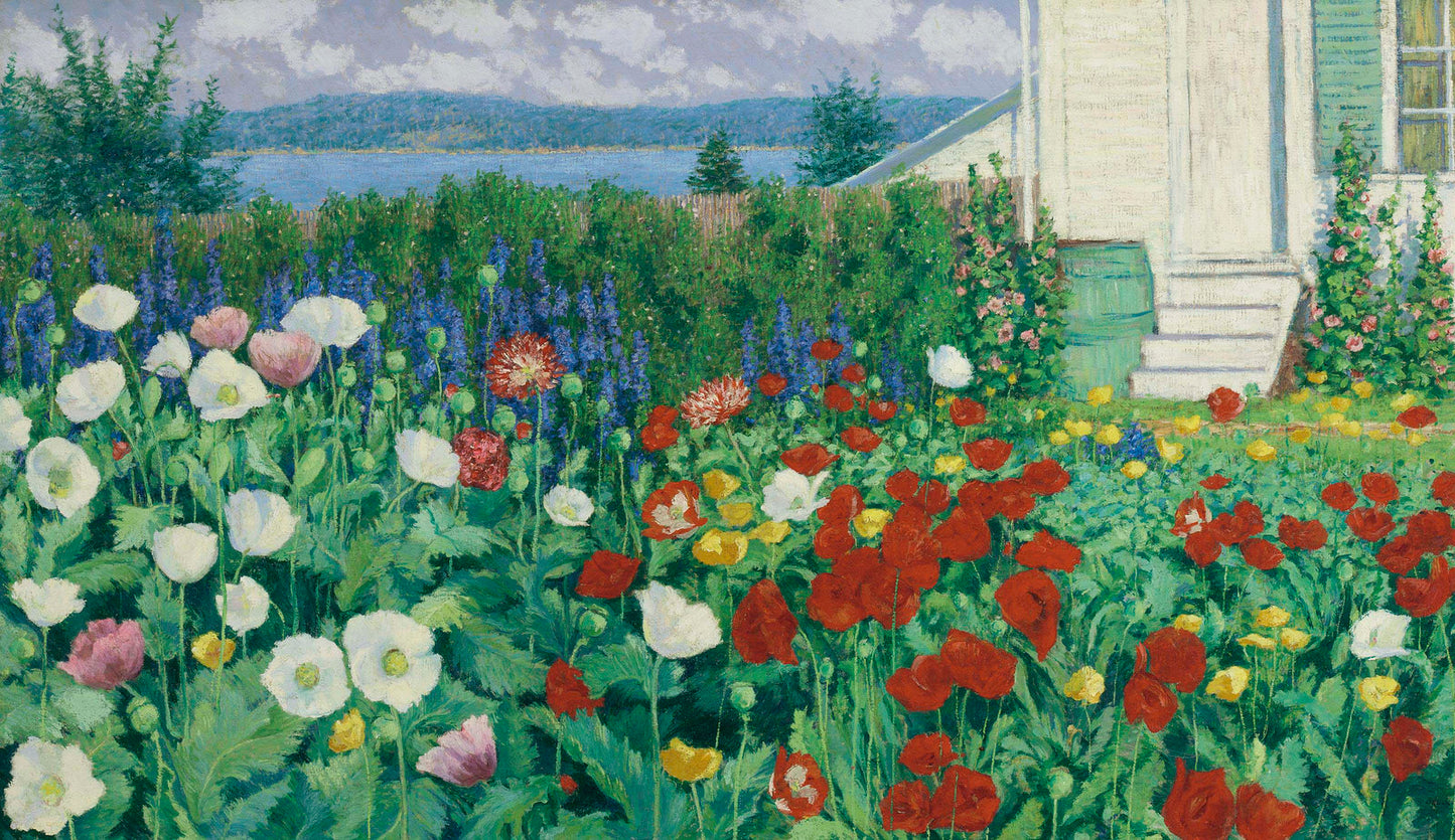 Flower garden at Annisquam by John Leslie Breck,A3(16x12")Poster