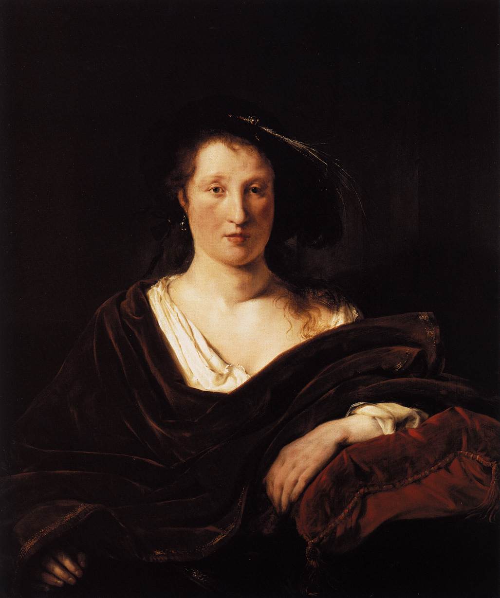 Young Woman in an Imginary Costume, perhaps representing Semiramis, vintage artwork by Salomon de Bray, 12x8" (A4) Poster