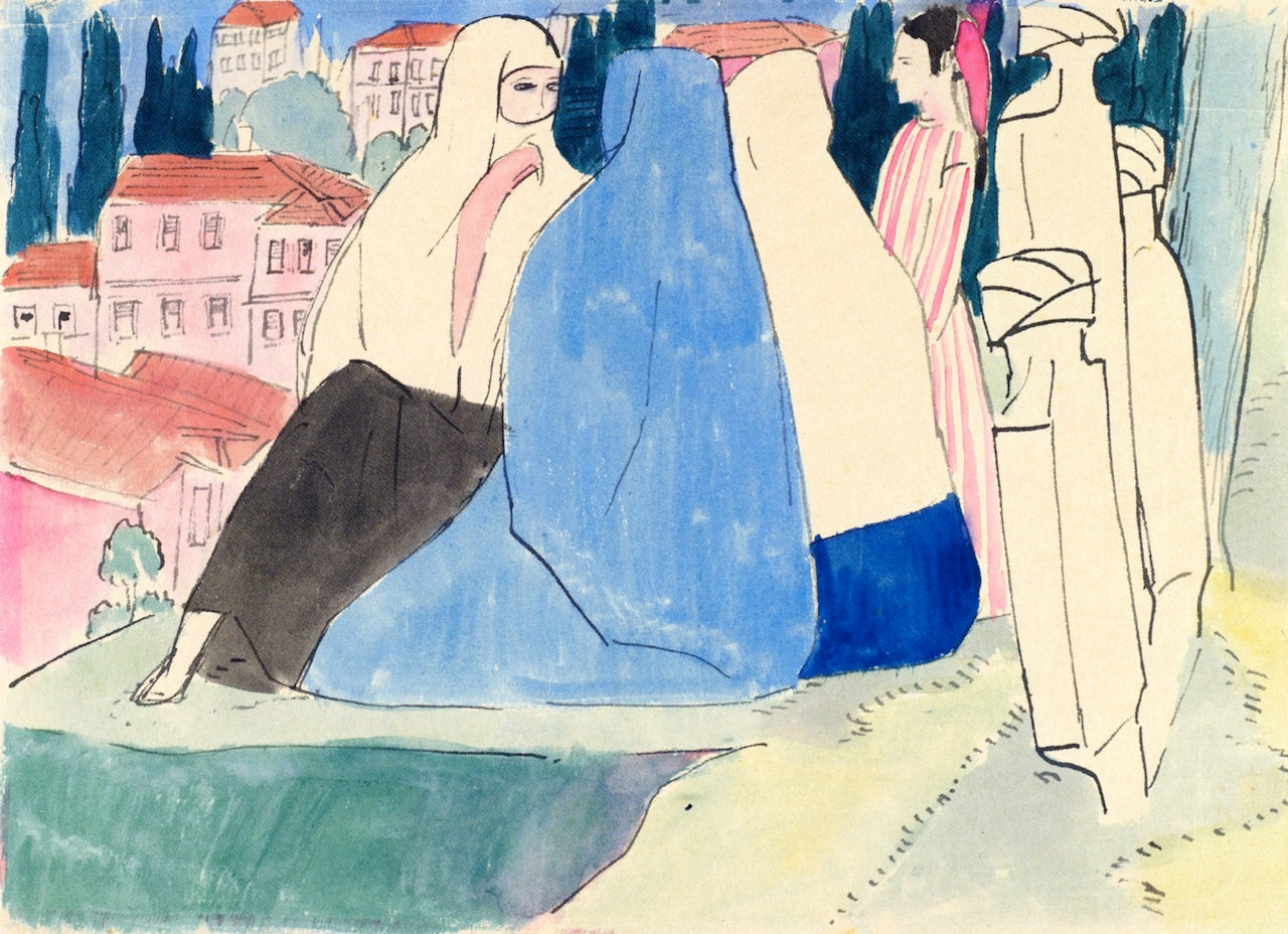 Constantinople, Women beside Gravestones by Emile Bernard,A3(16x12")Poster