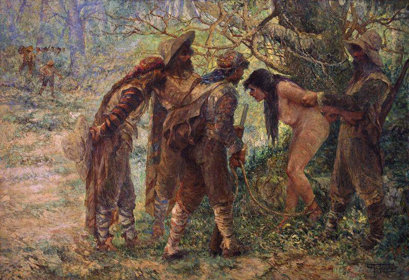 The Invaders, vintage artwork by Antonio Parreiras, 12x8" (A4) Poster