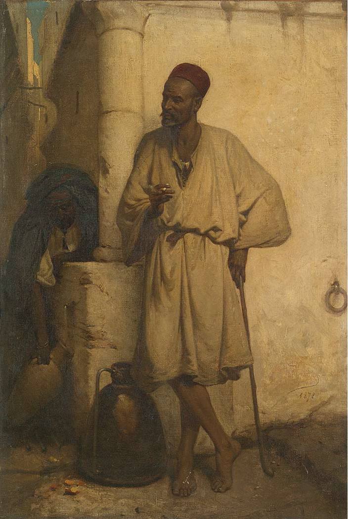 Fetching Water, vintage artwork by Mariàno Fortuny y Marsal, 12x8" (A4) Poster