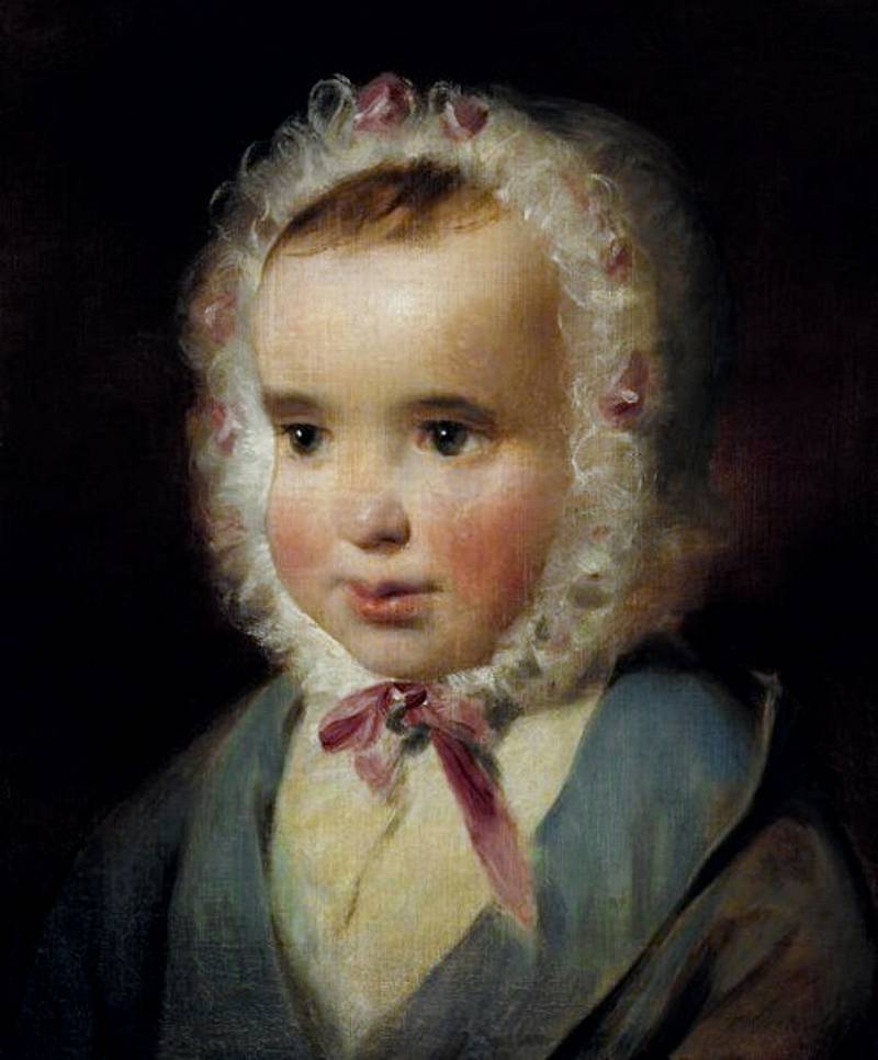 Portrait of Princess Sophia of Liechtenstein at the age of one and a half years, vintage artwork by Friedrich von Amerling, A3 (16x12") Poster Print