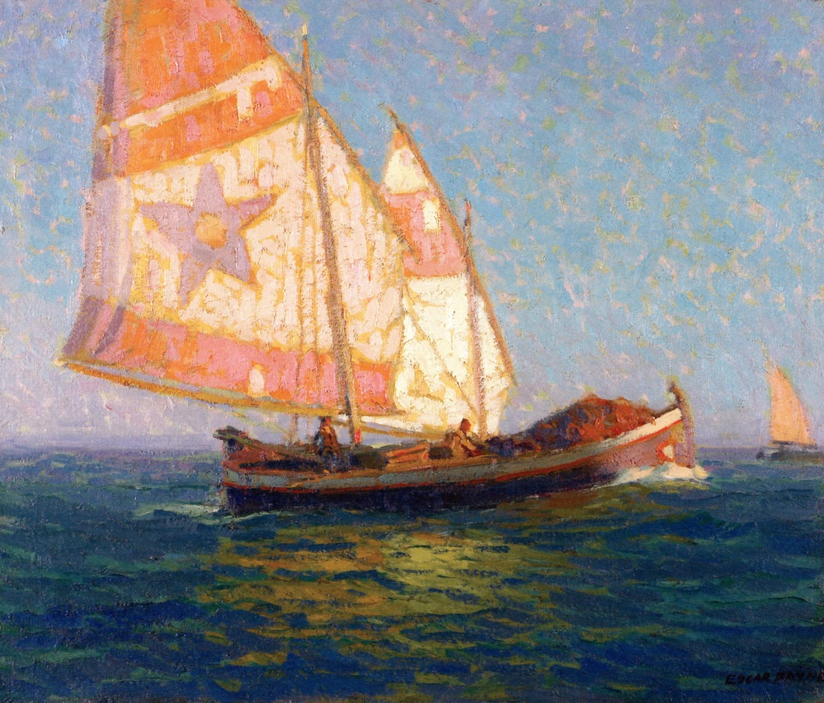 Italian Fishing Boats, vintage artwork by Edgar Alwyn Payne, 12x8" (A4) Poster