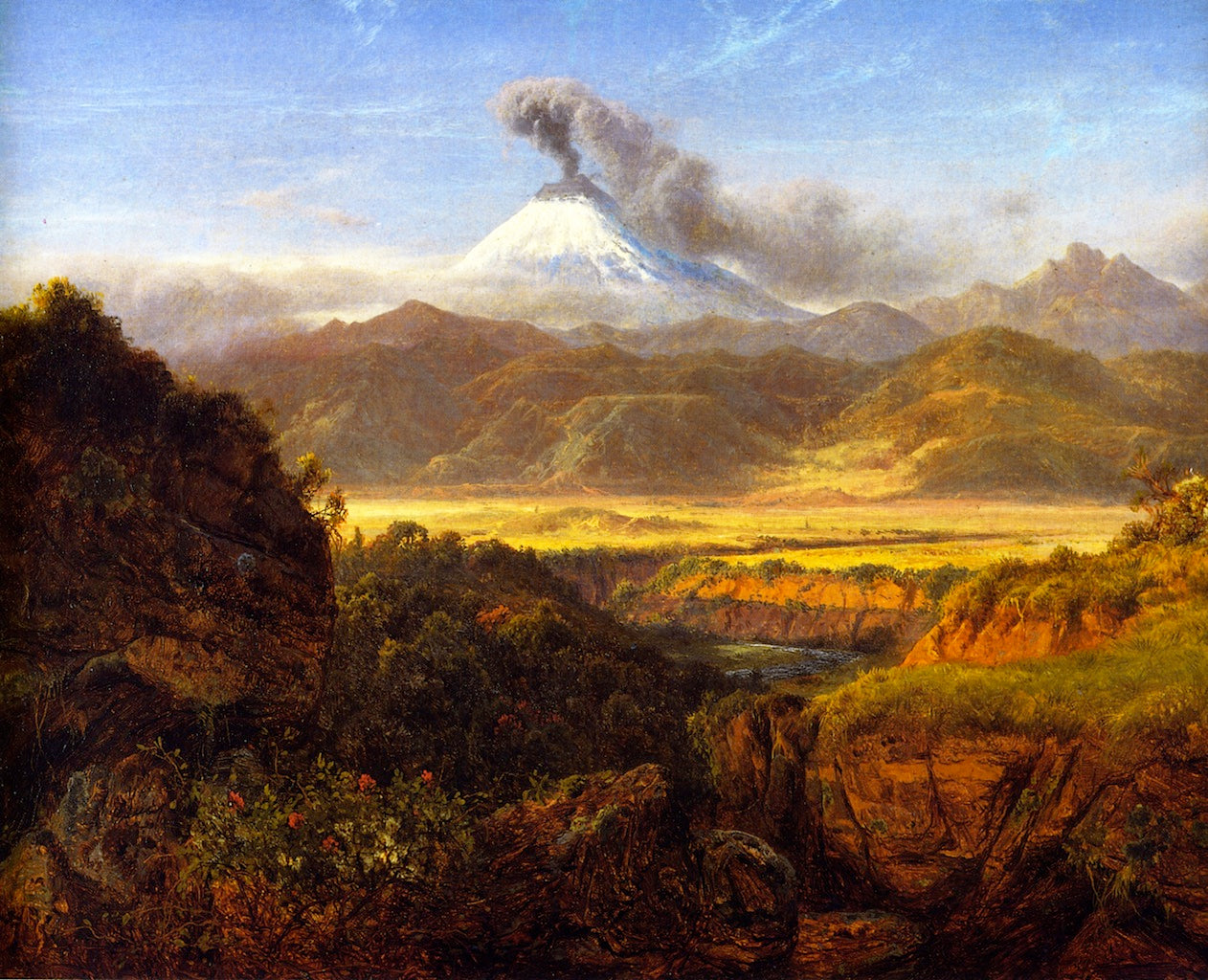 Cotopaxi, vintage artwork by Louis Remy Mignot, 12x8" (A4) Poster