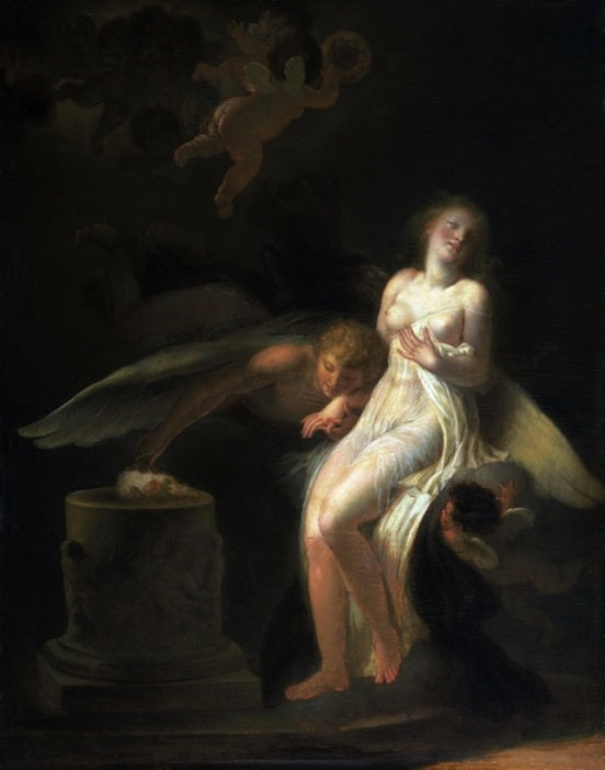Le sacrifice de la Rose, vintage artwork by Jean-Honore Fragonard, 12x8" (A4) Poster