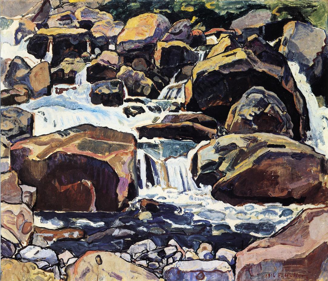 Mountain Stream at Champery, vintage artwork by Ferdinand Hodler, 12x8" (A4) Poster