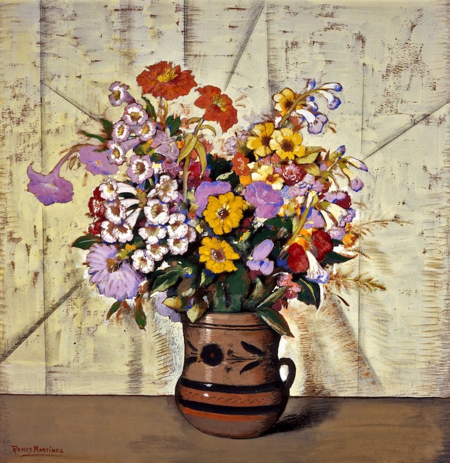 Flores, vintage artwork by Alfredo Ramos Martinez, 12x8" (A4) Poster