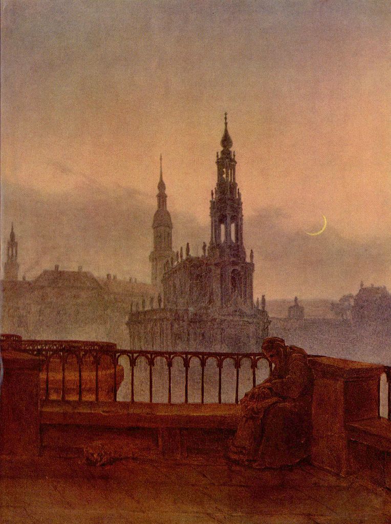 View of Dresden, vintage artwork by Carl Gustav Carus, A3 (16x12") Poster Print
